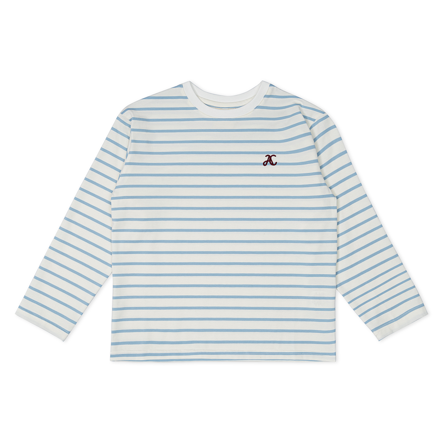 Детский лонгслив в полоску Unisex из хлопка, голубой