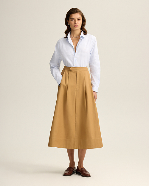 Хлопковая юбка "солнце", карамельный