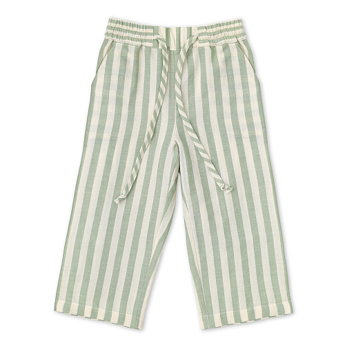 Детские брюки в полоску Unisex из муслина, зеленый