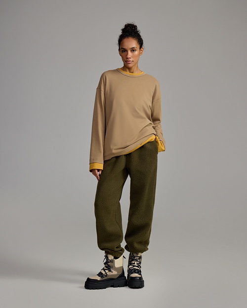 Хлопковый лонгслив Unisex, светло-коричневый